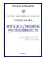 phương pháp nghiên cứu sáng tạo trong tin học sự phát triển của các thế hệ chuột máy tính