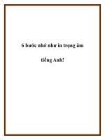 6 bước nhớ như in trọng âm tiếng Anh! pptx