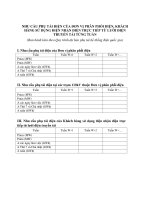 NHU CẦU PHỤ TẢI ĐIỆN CỦA ĐƠN VỊ PHÂN PHỐI ĐIỆN, KHÁCH HÀNG SỬ DỤNG ĐIỆN NHẬN ĐIỆN TRỰC TIẾP TỪ LƯỚI ĐIỆN TRUYỀN TẢI TỪNG TUẦN potx