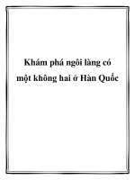 Khám phá ngôi làng có một không hai ở Hàn Quốc pptx