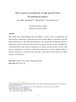 The economic contribution of high-growth firms: Do definitions matter? potx