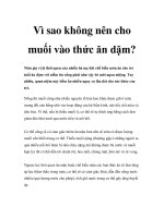 Vì sao không nên cho muối vào thức ăn dặm? docx