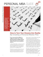 PERSONAL MBA GUIDE: How to Turn Your Dreams Into Reality docx