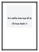 Trẻ nhiễm kim loại dễ bị rối loạn hành vi ppt