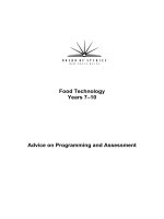 Food Technology Years 7–10 Advice on Programming and Assessment pot