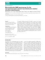 Báo cáo khoa học: Macromolecular NMR spectroscopy for the non-spectroscopist: beyond macromolecular solution structure determination potx