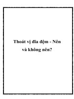 Thoát vị đĩa đệm - Nên và không nên? pdf