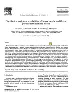 Distribution and plant availbility