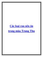 Các loại rau nên ăn trong mùa Trung Thu docx