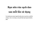 Bạn nên rửa sạch dao sau mỗi lần sử dụng pptx