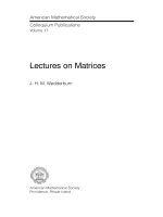 lectures on matrices - wedderburn