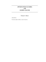 applied linear algebra and matrix analysis - thomas s. shores