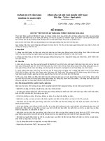 KẾ HOẠCH hội thi AN TOÀN GIAO THÔNG