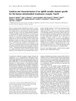 Báo cáo khoa học: Isolation and characterization of an IgNAR variable domain speciﬁc for the human mitochondrial translocase receptor Tom70 potx