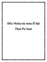 Đến Malaysia mùa lễ hội Thai Pu Sam pot