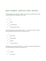 TRẮC NGHIỆM - KINH TẾ VI MÔ - ĐỀ SỐ 31 docx
