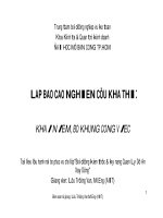 Lập báo cáo nghiên cứu khả thi: Khái niệm bộ khung công việc ppt