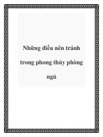 Những điều nên tránh trong phong thủy phòng ngủ pot