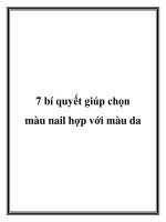 7 bí quyết giúp chọn màu nail hợp với màu da pptx