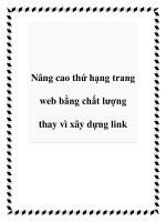 Nâng cao thứ hạng trang web bằng chất lượng thay vì xây dựng link pot