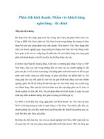 Phân tích kinh doanh: Nhắm vào khách hàng ngân hàng - tài chính potx