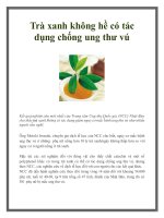 Trà xanh không hề có tác dụng chống ung thư vú ppt