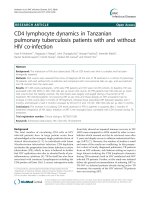 CD4 lymphocyte dynamics in Tanzanian pulmonary tuberculosis patients with and without HIV co-infection ppt