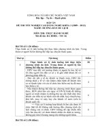 đáp án đề thi tốt nghiệp cao đẳng nghề hướng dẫn du lịch môn thi thực hành nghề mã đề thi hddl - th (46)