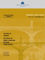 WORKING PAPER SERIES NO 1376 / SEPTEMBER 2011: THE PRICE OF LIQUIDITY THE EFFECTS OF MARKET CONDITIONS AND BANK CHARACTERISTICS pptx
