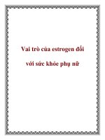 Vai trò của estrogen đối với sức khỏe phụ nữ doc