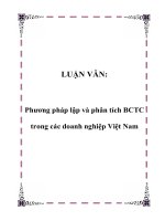 LUẬN VĂN: Phương pháp lập và phân tích BCTC trong các doanh nghiệp Việt Nam pdf