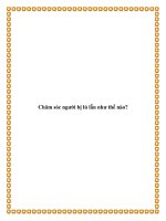 Chăm sóc người bị lú lẫn như thế nào? potx