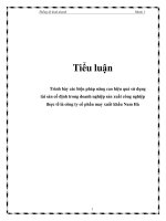 Trình bày các biện pháp nâng cao hiệu quả sử dụng tài sản cố định trong doanh nghiệp sản xuất công nghiệp thực tế là công ty cổ phần may xuất khẩu Nam Hà