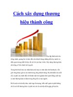 Cách xây dựng thương hiệu thành công ppt