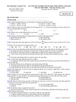 Đề thi - Đáp án môn Sinh học - Tốt nghiệp THPT Giáo dục thường xuyên ( 2013 ) Mã đề 329 ppt