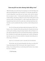 Làm sao gỡ bỏ an toàn chương trình chống virus? docx