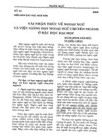 Báo cáo khoa học: Vài nhận thức về ngoại ngữ và việc giảng dạy ngoại ngữ chuyên ngành ở bậc đại học potx