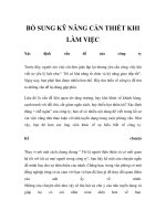 BỔ SUNG KỸ NĂNG CẦN THIẾT KHI LÀM VIỆC docx