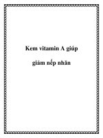 Kem vitamin A giúp giảm nếp nhăn pptx