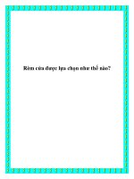 Rèm cửa được lựa chọn như thế nào? pptx