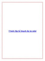 5 bước lập kế doạch dự án mini