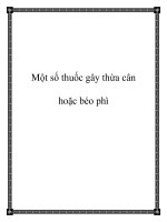 Một số thuốc gây thừa cân hoặc béo phì potx