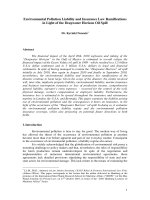 Environmental Pollution Liability and Insurance Law Ramifications in Light of the Deepwater Horizon Oil Spill doc