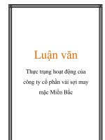 Luận văn: Thực trạng hoạt động của công ty cổ phần vải sợi may mặc Miền Bắc pot