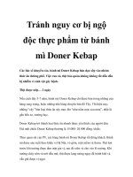 Tránh nguy cơ bị ngộ độc thực phẩm từ bánh mì Doner Kebap pptx