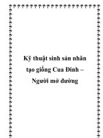 Kỹ thuật sinh sản nhân tạo giống Cua Đinh – Người mở đường docx