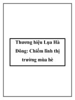 Thương hiệu Lụa Hà Đông: Chiếm lĩnh thị trường mùa hè pptx