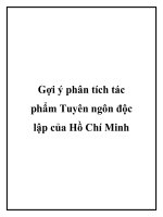 Gợi ý phân tích tác phẩm Tuyên ngôn độc lập của Hồ Chí Minh docx