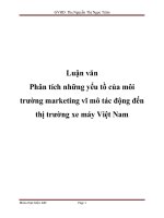 luận văn phân tích những yếu tồ của môi trường marketing vĩ mô tác động đến thị trường xe máy việt nam