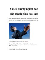 8 điều những người đặc biệt thành công hay làm pdf